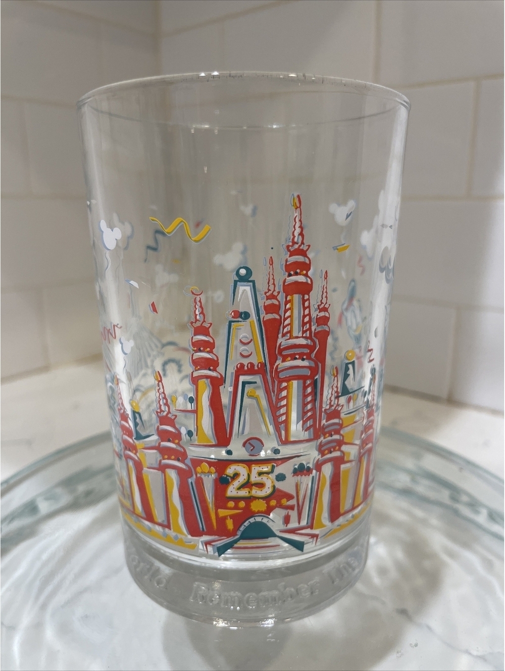 Walt Disney World Magic 25th Anniversary McDonalds Glass Cup